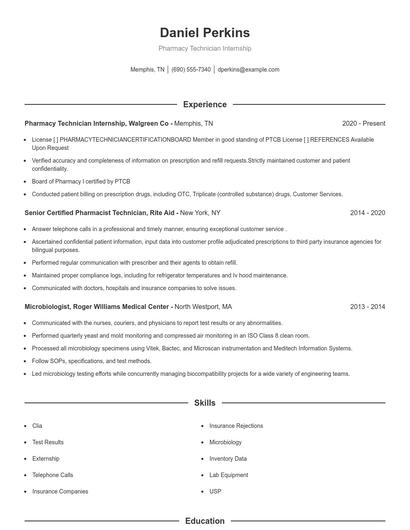 Resume example 1