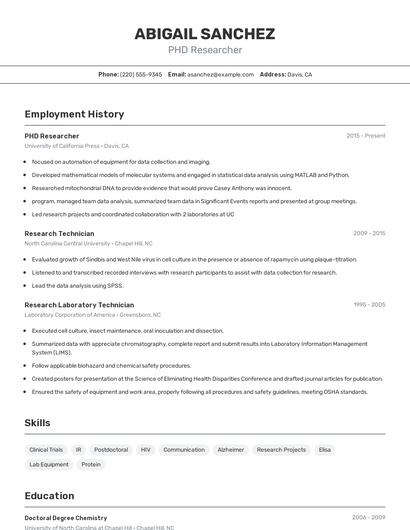 Resume example 2