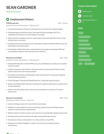 Resume example 5