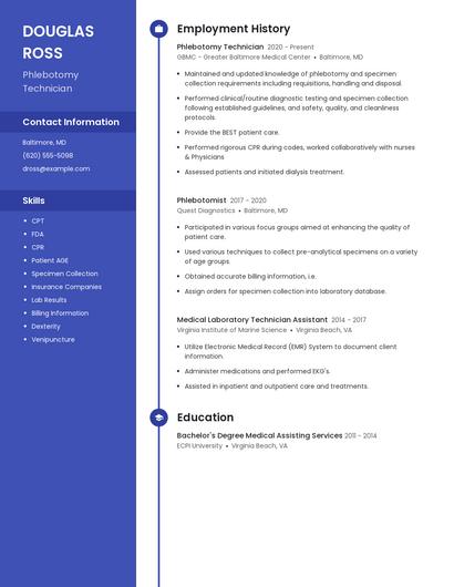 Phlebotomy Technician Resume