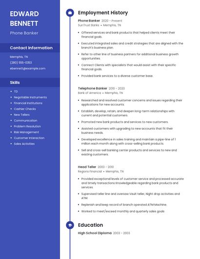 Phone Banker Resume