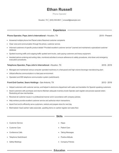 Resume example 1