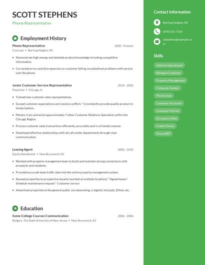 Resume example 5