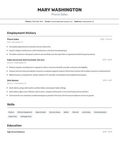 Resume example 2