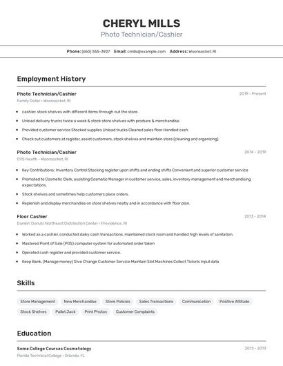 Resume example 2