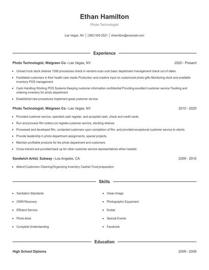 Resume example 1