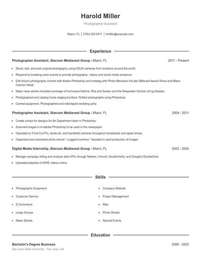 Resume example 1