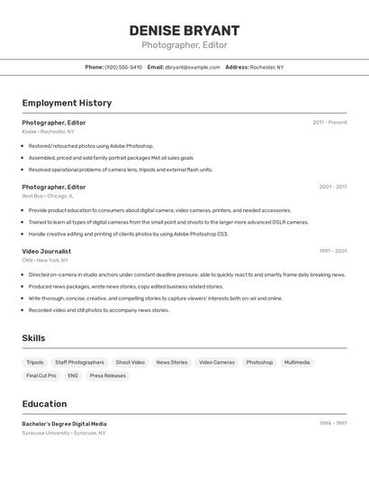 Resume example 2