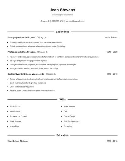 Resume example 1