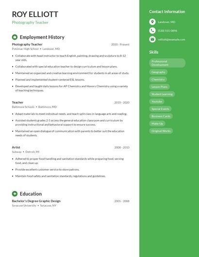 Resume example 5