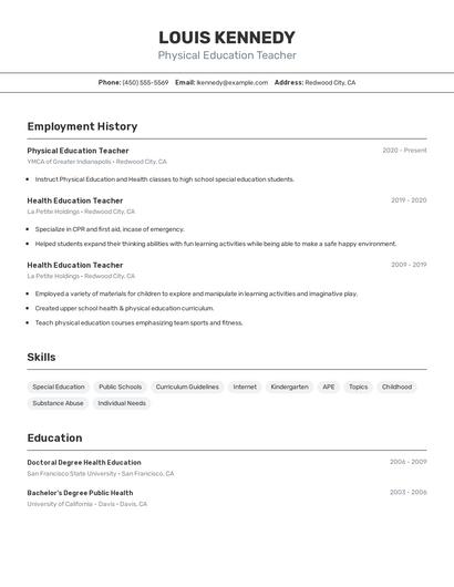 Resume example 2