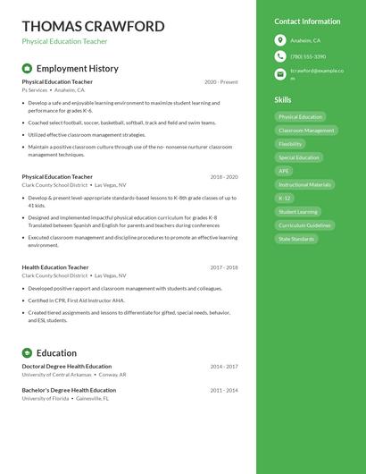 Resume example 4