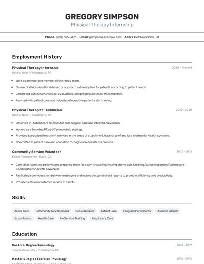 Resume example 2