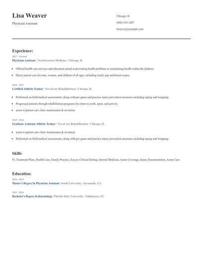 Physician Assistant Resume