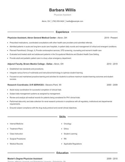 Resume example 1