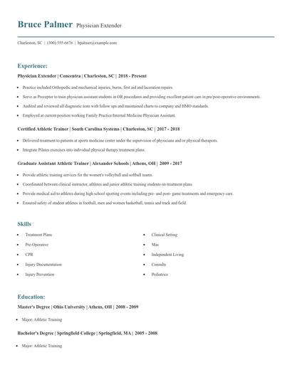 Physician Extender Resume
