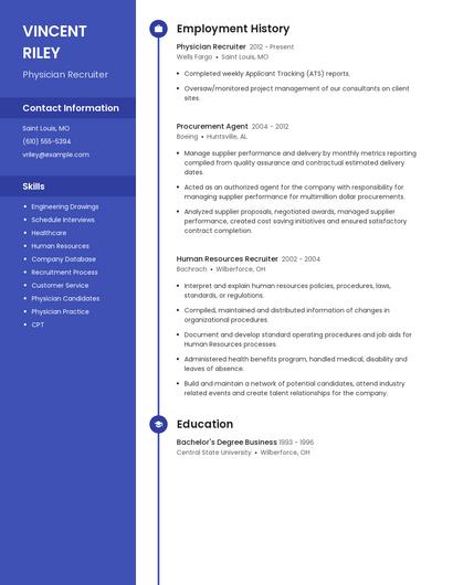 Physician Recruiter Resume
