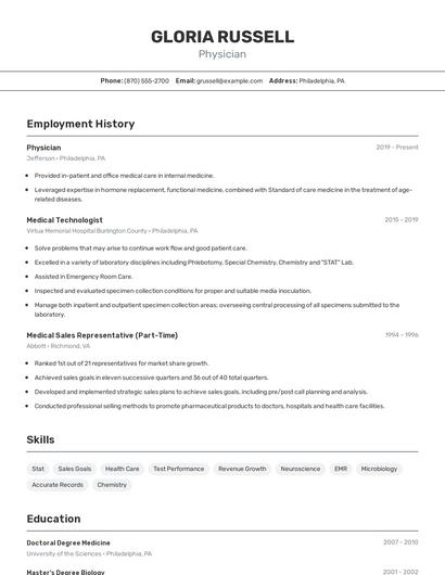 Resume example 2