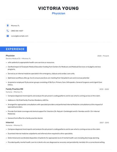 Physician Resume