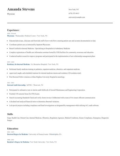 Physician Resume