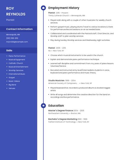 Pianist Resume