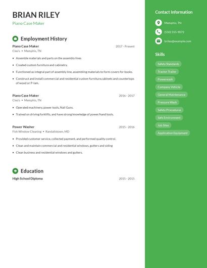 Piano Case Maker Resume