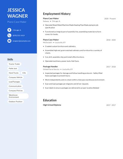 Piano Case Maker Resume