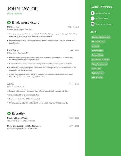 Resume example 4