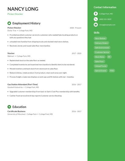 Resume example 5