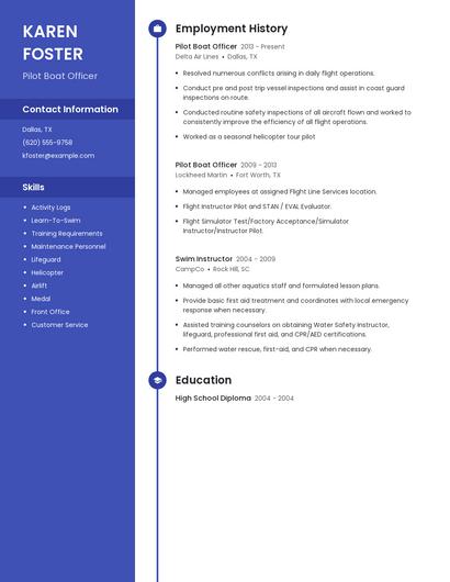 Pilot Boat Officer Resume