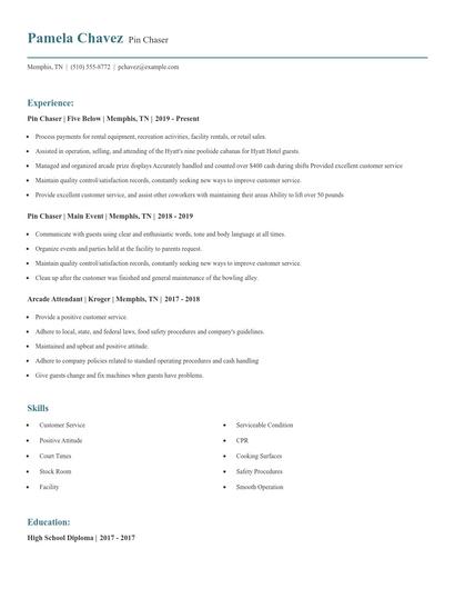 Pin Chaser Resume