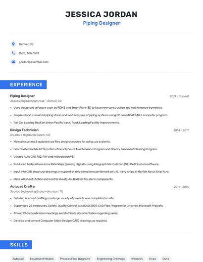 Piping Designer Resume