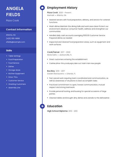 Pizza Cook Resume