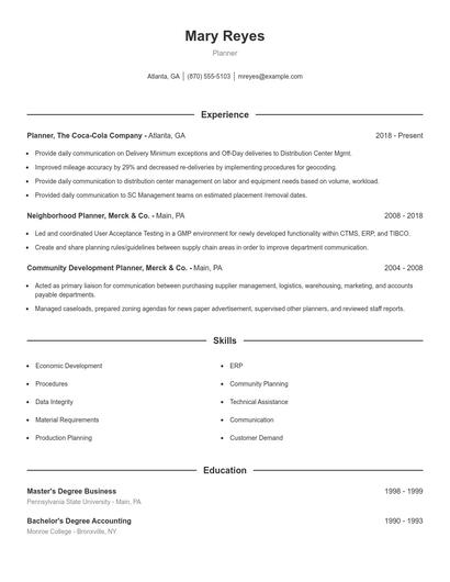 Resume example 1