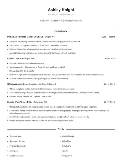 Resume example 1