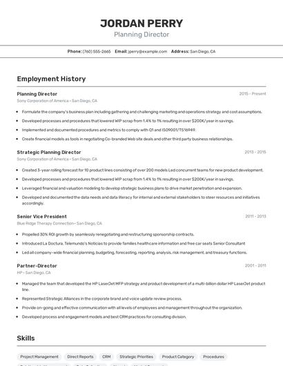 Resume example 2
