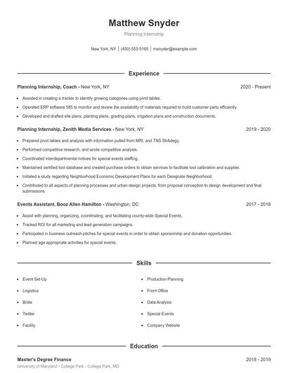 Resume example 1