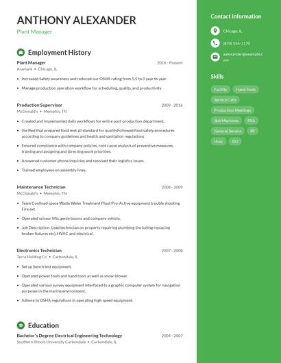 Resume example 5