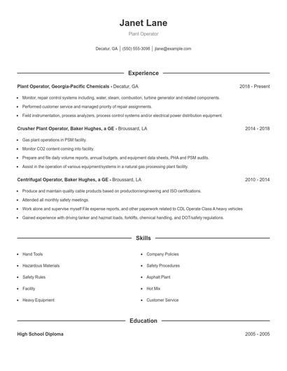 Resume example 1