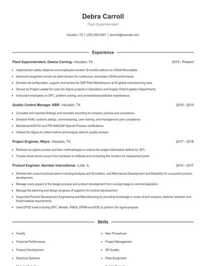 Resume example 1