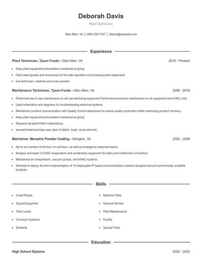 Resume example 1