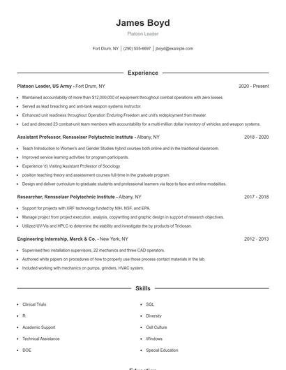 Resume example 1