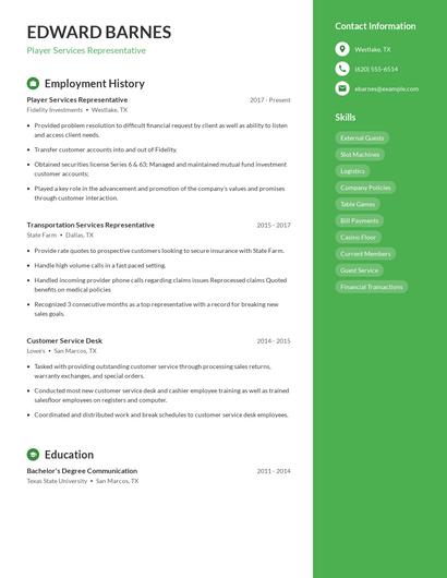 Resume example 5