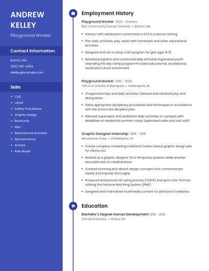 Playground Worker Resume