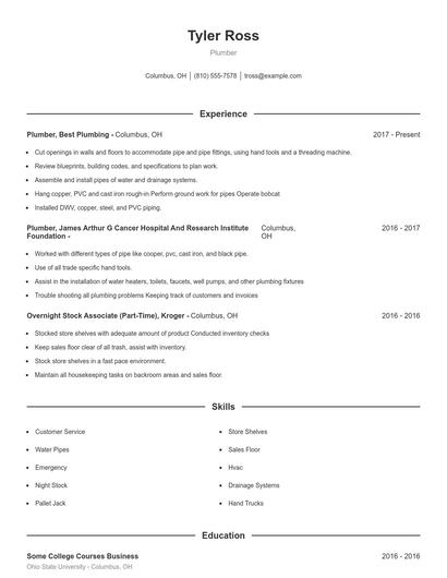 Resume example 1