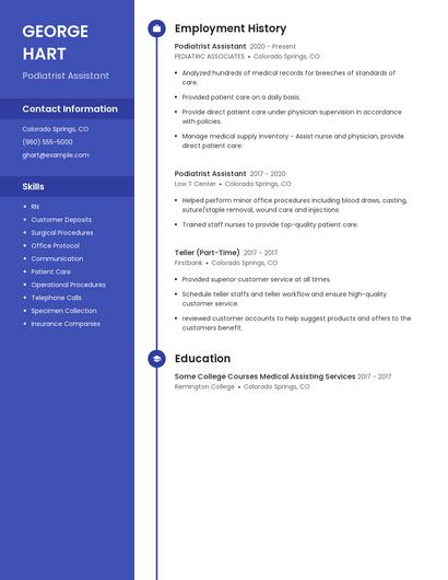 Podiatrist Assistant Resume