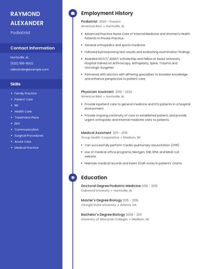 Podiatrist Resume
