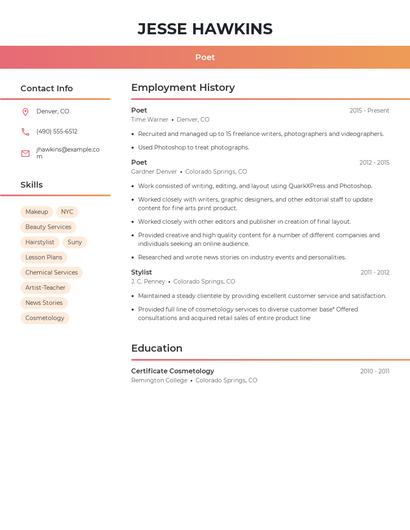 Poet Resume