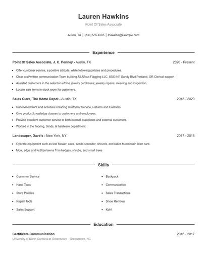 Resume example 1