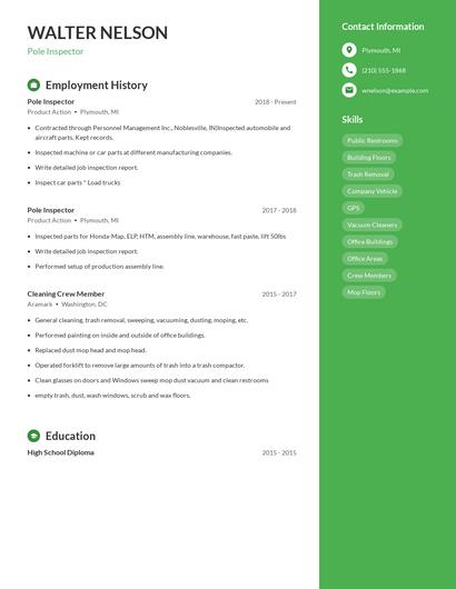 Pole Inspector Resume